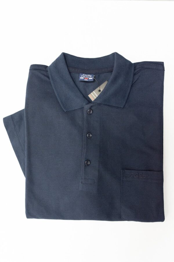 Polo with collar and buttons & pocket - Gray, 3XL